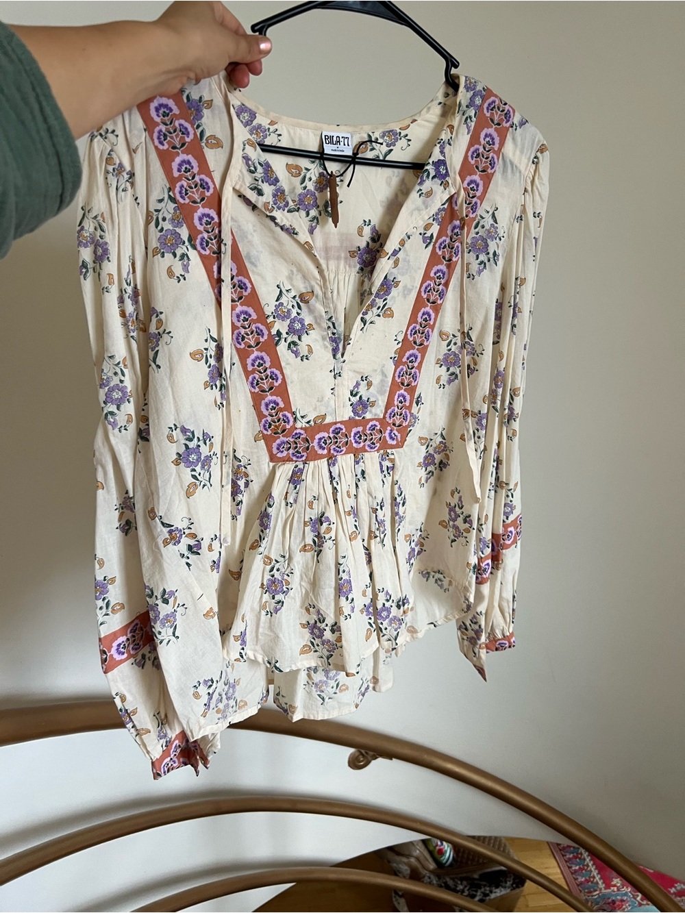 Romantic Folk Floral Peasant Blouse